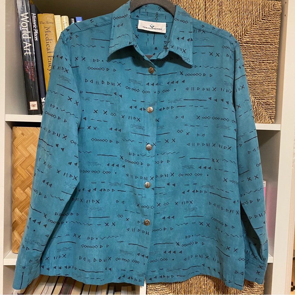 Vintage Erin London faux suede blouse